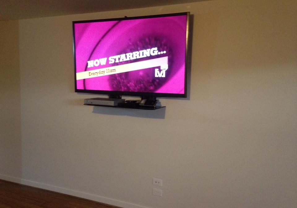 Tv Wall Mounted With Double Shelf