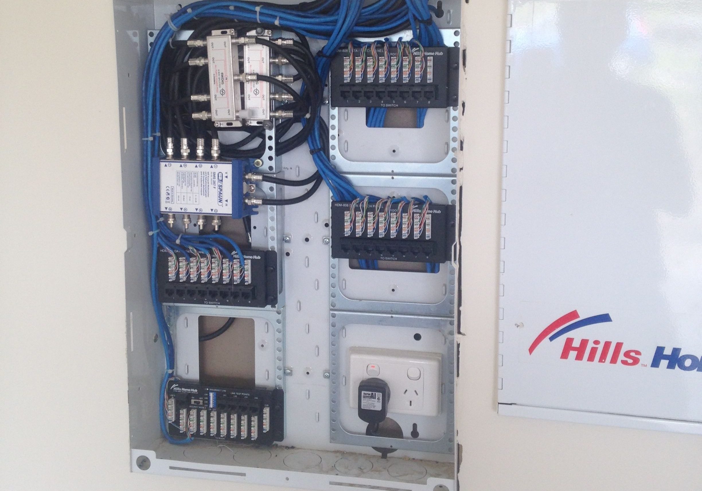 Data Phone Tv Foxtel Cabinet Data Network Cabinet with phone and Tv Hills